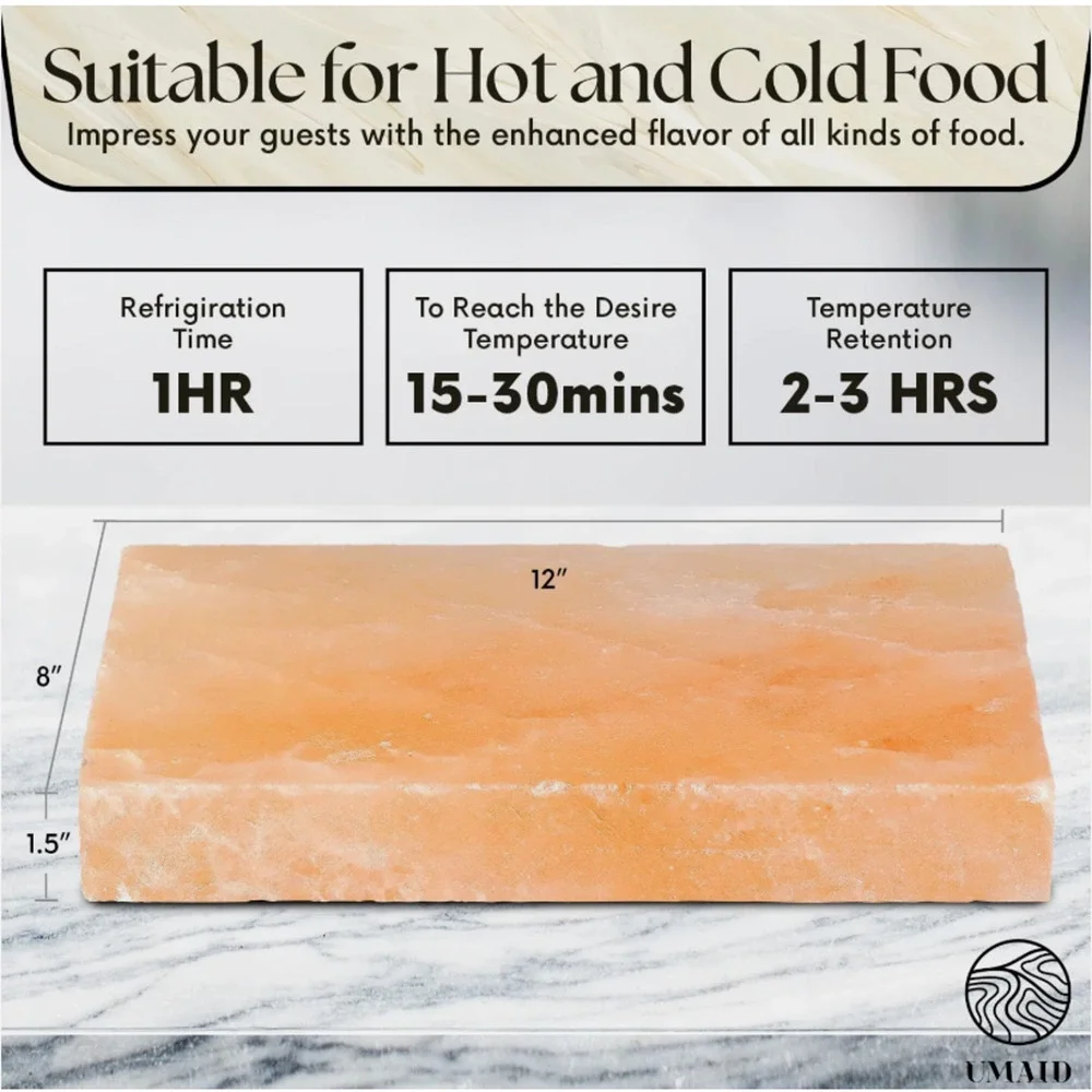 UMAID Himalayan Salt Block Grilling Cooking Cutting Serving 11.8